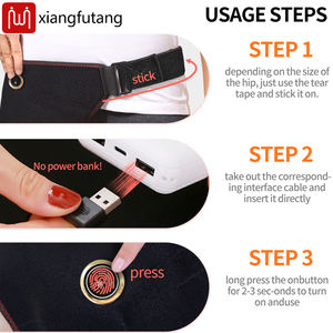 Penyangga Pinggul Tanpa Kabel dengan Pemanas dan Pijat untuk Meredakan Nyeri <span class=keywords><strong>Sciatica</strong></span>, Terapi Punggung Bawah, Bantalan Pemanas Pinggul, Penyembuhan Fisik, Hitam, Kustom - Product Image 3