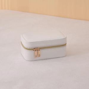 Xách tay hình chữ nhật PU da hộp đồ trang sức đa chức năng du lịch Trường hợp với dây kéo để lưu trữ tổ chức của bạn có giá trị đồ trang sức - Product Image 4