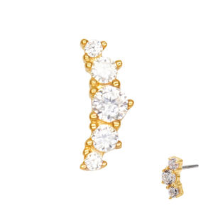 Lotus Customize Bijoux fins de piercing en or véritable 9K 14K 18K avec diamants et moissanite, clous à pression sans filetage, vente en gros - Product Image 3