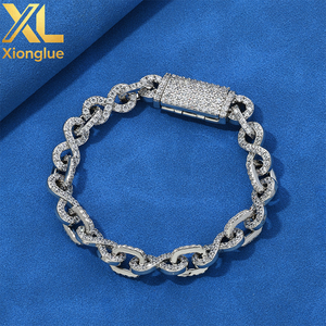 Unisex White 18K Gold Plated 8MM Cuban Link Choker Chain Iced CZ Hip Hop <b>Bracelet</b> - Product Image 6