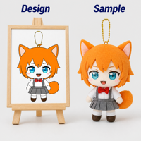 Porte-clés en peluche personnalisé Anime Fille Renard OEM, pendentif en peluche 2D à 3D, faible MOQ, logo personnalisé pour breloque de sac ou cadeau