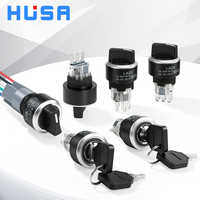 Sélecteur rotatif 2/3 positions LA22Y22mm IP65 en plastique, interrupteur à clé, à verrouillage ou momentané, antistatique, pour appareils électroménagers, 1NO1NC, avec LED