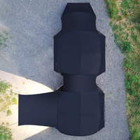 Tente de camping Da Niu camouflage quatre saisons double couche 150D Oxford enduite argentée imperméable et anti-UV avec deux chambres et un salon