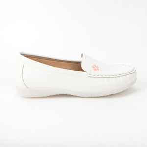 OEM ODM Custom Design Flat Anti-slippery PU Platform slip on Casual <strong>Ladies</strong> <strong>White</strong> Moccasins Chunky <strong>Loafers</strong> Women - Product Image 1