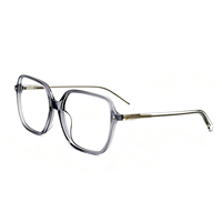 Montures de lunettes optiques carrées surdimensionnées en acétate de cellulose pour myopie avec charnières à ressort