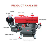 Moteur diesel 30 ch Zs1130 Faible consommation de carburant Petite consommation Moteur refroidi par eau Homologué CE Moteur diesel monocylindre