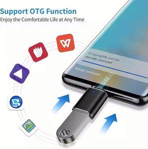 <b>USB</b> 3.0 to Type <b>C</b> OTG Adapter With LED Light <b>USB</b> <b>C</b> Male to Female Converter Adapter for Macbook - Product Image 5