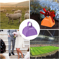 Cloche à vache en métal de 3 pouces avec logo personnalisé, pour la promotion d'entreprise, les événements sportifs et les fêtes