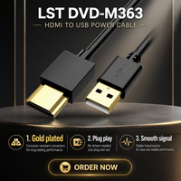 Câble d'alimentation HDMI mâle vers USB Type A mâle, plaqué or, gaine en PVC, pour répartiteur HDMI, extension, boîtier TV, longueur personnalisable