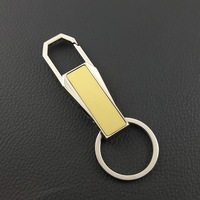 Porte-clés de voiture en alliage de zinc, mousqueton porte-clés vierge gravable au laser, porte-clés personnalisé avec logo, cadeau promotionnel d'entreprise