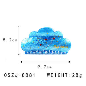 YIYI - Pinza de Pelo Coreana de Moda, Accesorios para el Cabello Coloridos, Pinza de Pelo Azul Personalizada con el Signo Zodiacal <span class=keywords><strong>Capricornio</strong></span> - Product Image 2