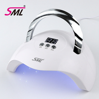Lampe à ongles UV LED SML avec poignée portable, écran LCD, plusieurs réglages de minuterie, séchage rapide du gel pour salon, maison, manucure, nail art