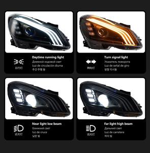 Para <span class=keywords><strong>Mercedes</strong></span>-Benz <span class=keywords><strong>Clase</strong></span> C W204 2011-2014 C180, Faros Delanteros LED de Repuesto Estilo Maybach de 12V, 50W, 4000 Lúmenes, 5000K - Product Image 3