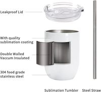 Taza de Viaje Redonda de Acero Inoxidable Clásica de 12 oz para Vino/Cerveza, Vaso Térmico de Doble Pared con Tapa para Camping