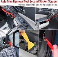 Kit de 24 outils de démontage de garnitures avec outil de retrait de clips et de fixation, grattoir à autocollants, outil de levier en plastique pour automobile, outil de démontage de panneaux de porte de voiture