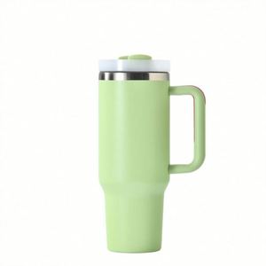Vaso Térmico de 40 oz con Logotipo Personalizado, Botella de Agua Aislada de Acero Inoxidable, Taza de Café de 40 oz, Vasos de Viaje para Auto con Asa y Tapa con Pajita - Product Image 4