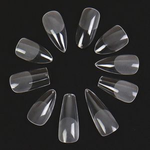 MyBeautyNails Gel X Tip American Nail <span class=keywords><strong>Capsule</strong></span> Half Matte Short Coffin Almond Soft Gel clear Nail Full Cover Tips - Product Image 4