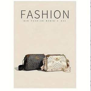 Sac seau vintage pour femme ZUOLAD en similicuir crocodile avec cordon de serrage, sac à bandoulière grande capacité à imprimé écossais - Product Image 3