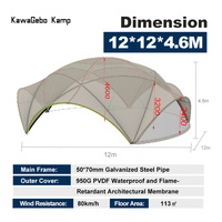 Kawagebo Kamp (KK) Tente Commerciale Dôme Géodésique 30' 40' en Forme de Coque, Arche de Cirque, Gazebo, Starshade