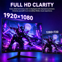 Monitor de Computadora Curvo de 1500R, 27 Pulgadas, 240Hz, 1ms, IPS/VA, Antideslumbrante, Sin Marco, para Oficina y Juegos, con Altavoces