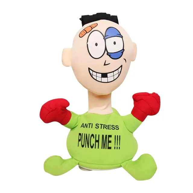 Punch Me Scream Man Elektronische Pluche Knuffels Grappige Schudden Poppen Antistress Prank Elektrische Shock Spelen Soft Novelty Gift