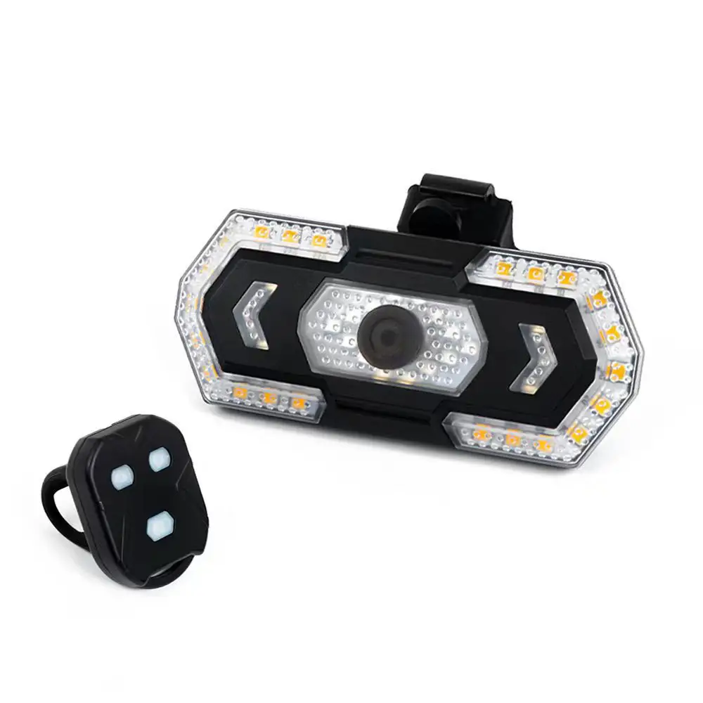 IPX4 LED Control remoto Smart USB Señales de giro Advertencia Lámpara trasera Luz de bicicleta