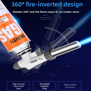 Pistolet de pulvérisation à cartouche, chalumeau de cuisson, torche de soudage au <span class=keywords><strong>butane</strong></span>, corps métallique, usage domestique - Product Image 4