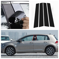 Cadre de porte latérale de couverture de pilier de fenêtre adapté pour VW Golf 5 6 7 8 MK6 MK7 MK8 accessoires de décoration de voiture autocollant central noir brillant