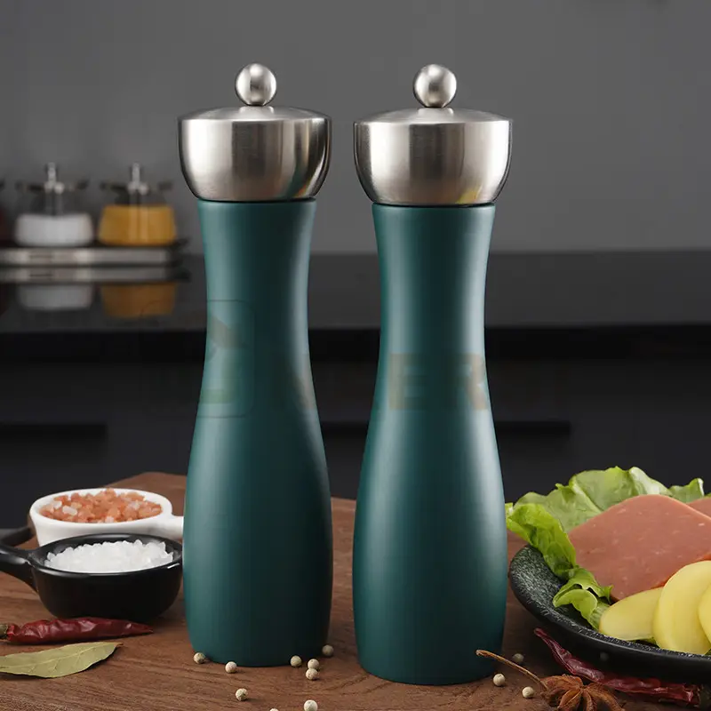 High Quality 8 inch Elegant salt and pepper mill Set Chilli Pepper Mill and Pepper Grinder Mill for Seasoning