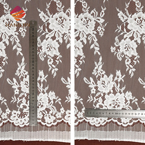 Tissu de dentelle française brodée 3D à cordon, motif floral, Chantili Alençon, pour mariage, blanc ivoire, tissu de dentelle de luxe pour mariée - Product Image 4