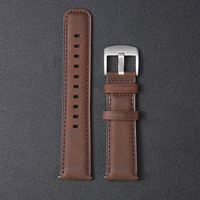 Bracelet de montre en cuir véritable Crazy Horse double face, boucle à dégagement rapide, poli à la main, cuir souple, 20/22 mm, rétro