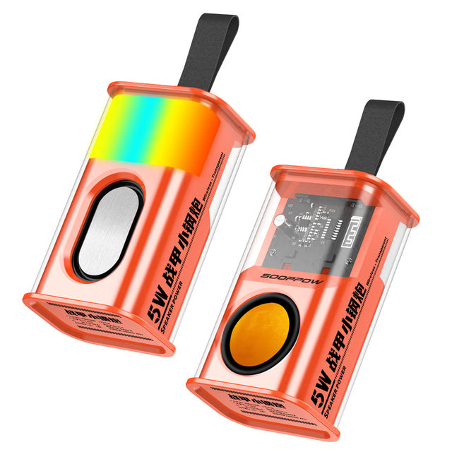 Factory Transparent Wireless Speaker LED Light Portable Computer Gaming Mecha Clear Flash Mini Armor Speaker RGB Armour Speaker