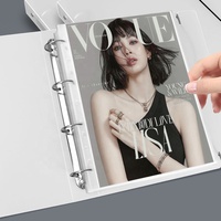 A4 transparent pp dossier givré dossier cahier en plastique transparent documents sac cahier 4 reliure à anneaux couverture journal reçu