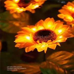 Ayçiçeği LED güneş çim lambaları su geçirmez açık yol LED bahçe lambası dekor lambası bahçe dekorasyon güneş çiçeği güneş