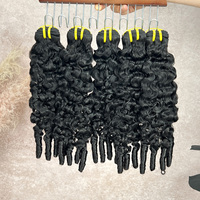 Extensions de cheveux humains vierges à 100 %, grade 12A, bruts, bouclés, double tirage, avec pointes à boucles spirales, tissage de cheveux vietnamiens
