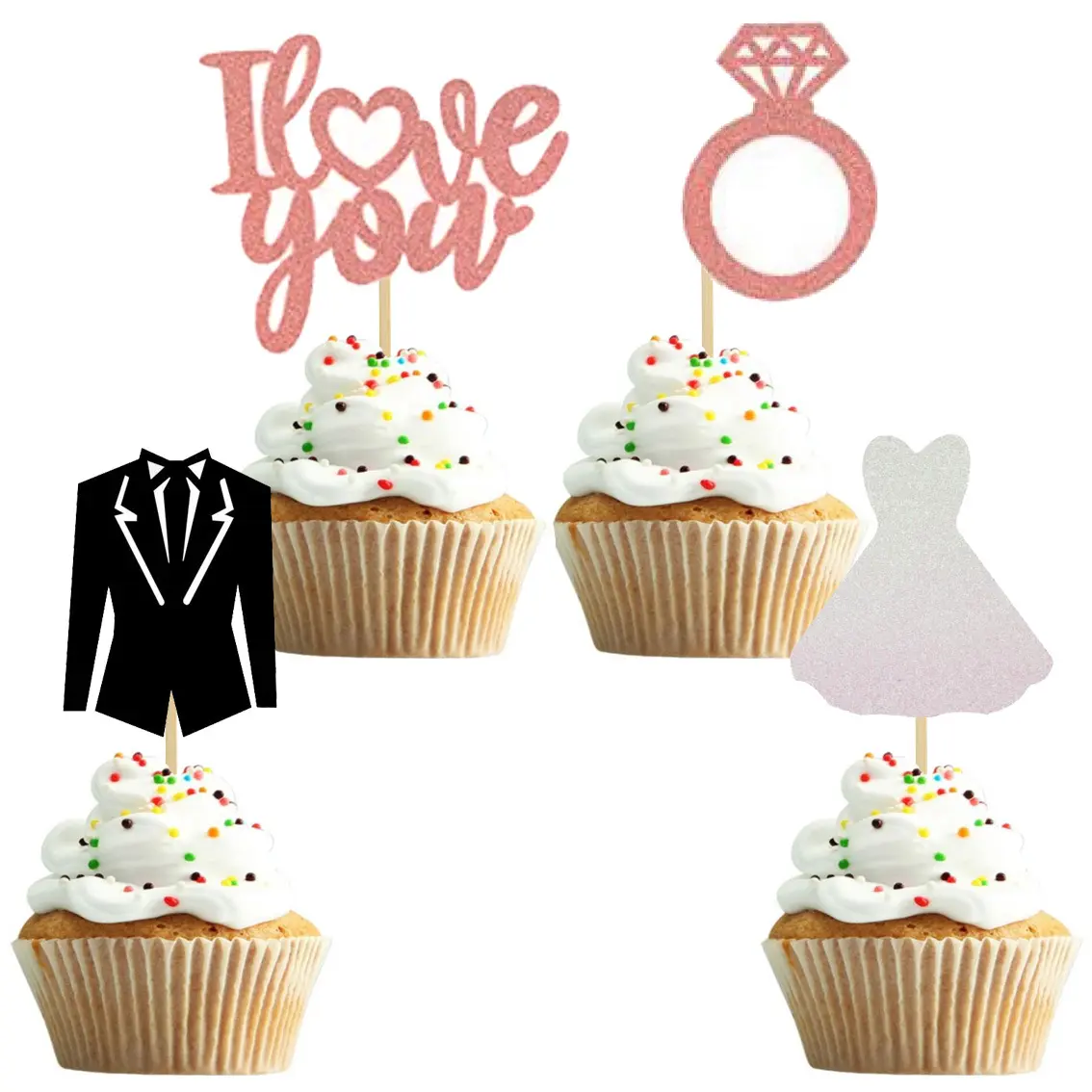 I Love You Cake Topper Bridal Shower Engagement Party Cake Decor Wedding Anniversary Special Events Party Supplies Decoration