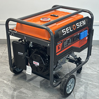 Générateur d'essence silencieux SELOSEN professionnel à démarrage automatique 1/3 phase 5 kW 230 V 7,5 kVA 8500 avec poignée et roues
