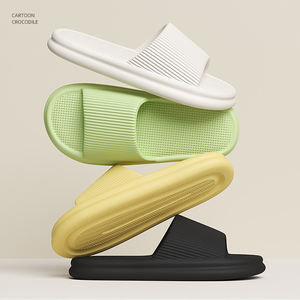 Summer Hotel Spa Custom Brand Logo Noir Blanc Grande Taille Unisexe Douche Antidérapante Slide Pantoufles Personnalisées pour Femmes Hommes Fabricant - Product Image 3