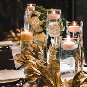 Glas-Kerzenhalter China Valentinstag Romantisches Kerzenlicht-Dinner Ambiente Geburtstagsfeier Hotel Hochzeit Rauchfreie Schwimmende Kerzen - Product Image 3