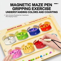 Jeu de labyrinthe magnétique 2026 pour enfants, avec perles colorées et numérotées, pour l'éveil et l'apprentissage du contrôle du stylo, jouet éducatif pour enfants, vente en gros