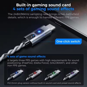 Auriculares para juegos PLEXTONE G18, auriculares internos para juegos, auriculares tipo C con micrófonos, 4 tipos de efectos de juego, Deltaforce - Product Image 2