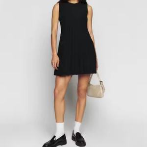 กระโปรงเดรสผ้าฝ้ายจีบสไตล์โบฮีเมียนลำลองสำหรับผู้หญิง ODM รุ่นใหม่ ไซส์พลัส แฟชั่นเรียบง่ายสำหรับฤดูร้อนและฤดูใบไม้ผลิ ลายทอเรียบ - Product Image 1