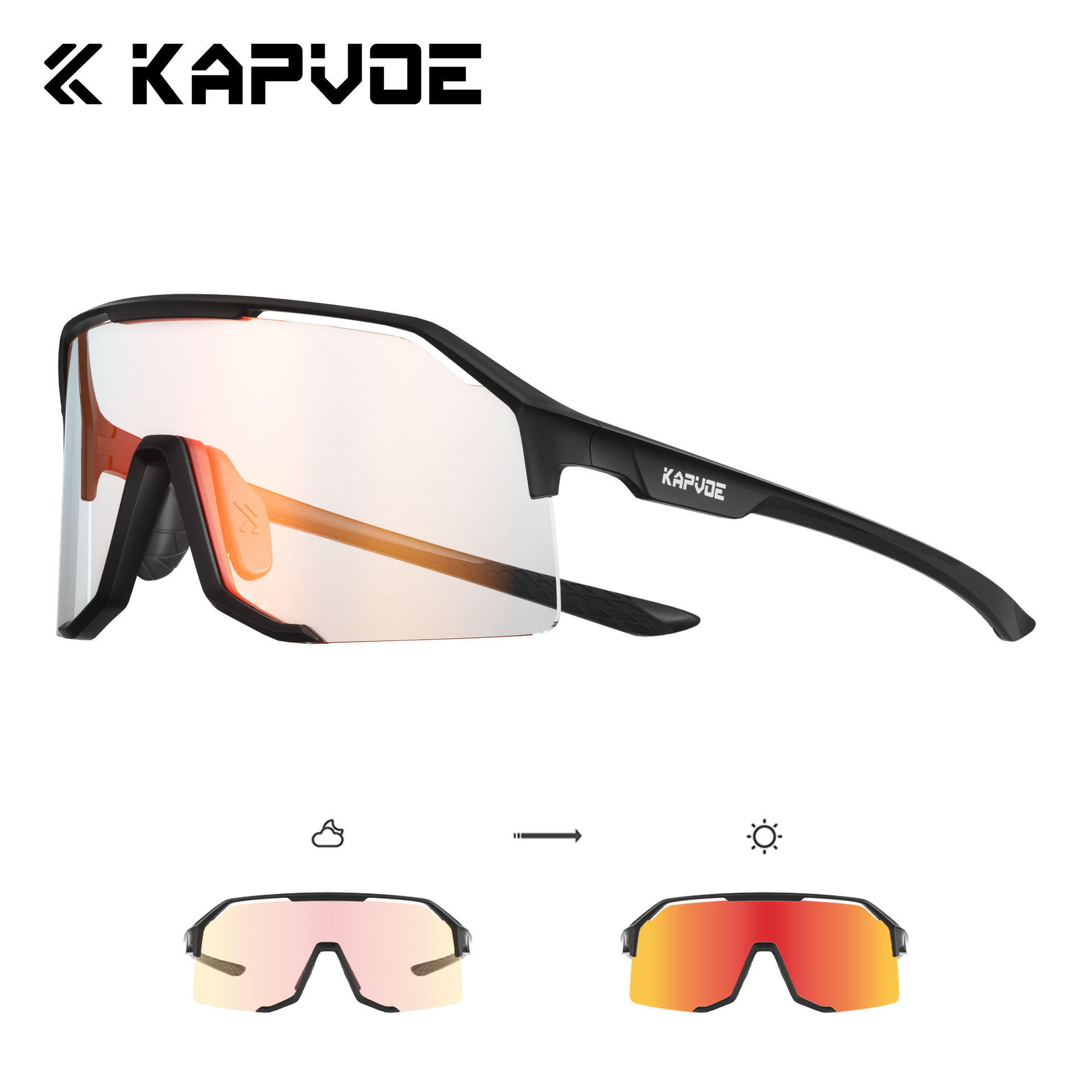 Sand-black frame-transparent-turns red-day and night usable