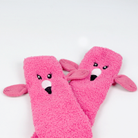 Haute qualité hiver corail velours tridimensionnel chiot oreille rembourré drôle pied chaussettes mignon mi-tube chaussettes épaisse chaleur