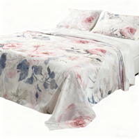 Produk Sprei Jual Langsung Pengerjaan Berkualitas Tinggi dan Bahan Sutra Latar Belakang Putih dengan Bordir Bermotif
