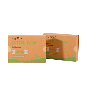 Produits de créateur chinois oreille propre 33 pièces bâton de bambou tête de <span class=keywords><strong>gourde</strong></span> coton-tige avec paquet de boîte de tiroir en papier Kraft - Product Image 2