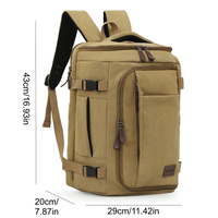 Sac à dos pour ordinateur portable en toile de haute qualité, grande capacité, multi-poches, tendance, pour hommes, idéal pour les voyages d'affaires et le travail au bureau.