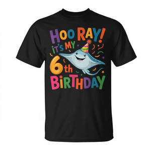 T-shirt It's My 6Th Birthday Stingray pour enfants de 6 ans, chemise de fête d'anniversaire - Product Image 2