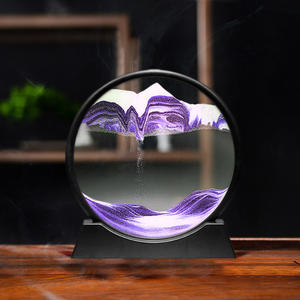 <span class=keywords><strong>Sablier</strong></span> <span class=keywords><strong>rond</strong></span> en verre soufflé à la main, scènes de sable mouvant 3D, art paysager, film animé, croix religieuse, Feng Shui, musique - Product Image 3