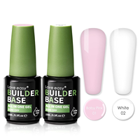 Love Easy Green Builder Base Gel X2 Set, adhérence naturelle longue durée, gel UV de qualité salon, hypoallergénique, facile à faire tremper les ongles